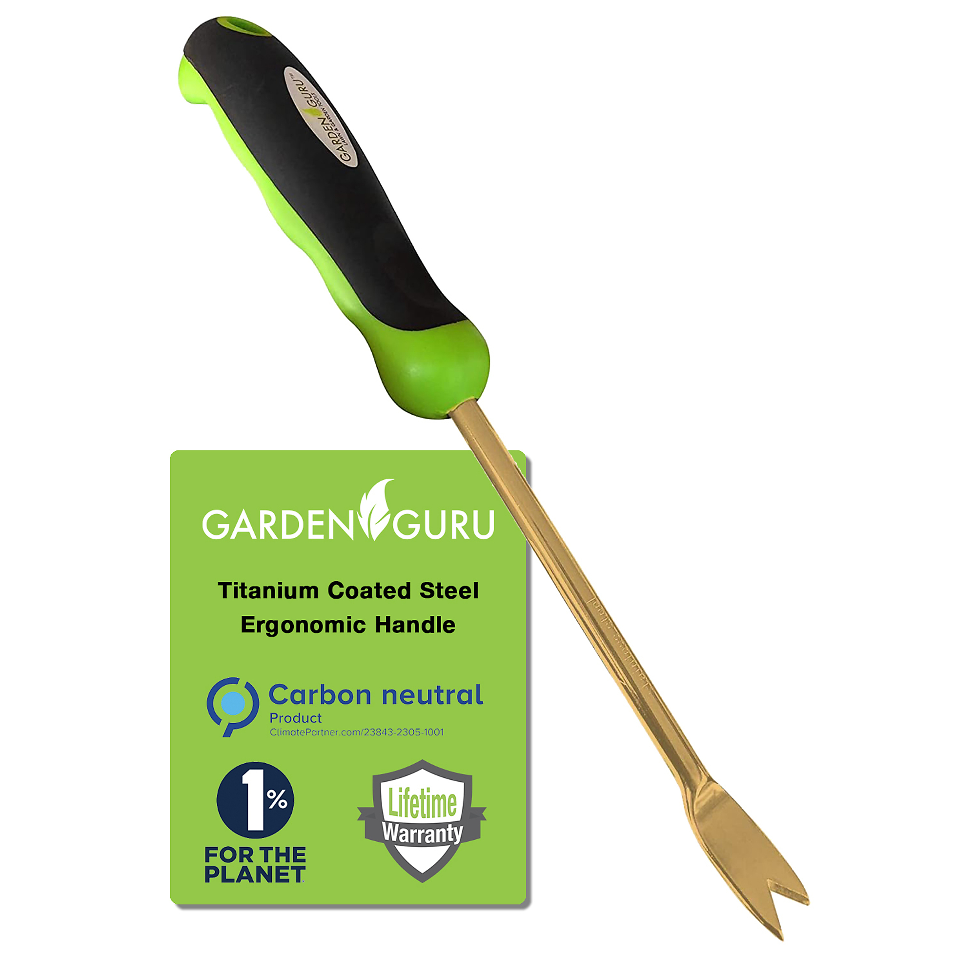 Garden Guru Titanium Dandelion Weeder — Stainless Steel, Ergonomic Handle, Model# TIDANDWEEDER